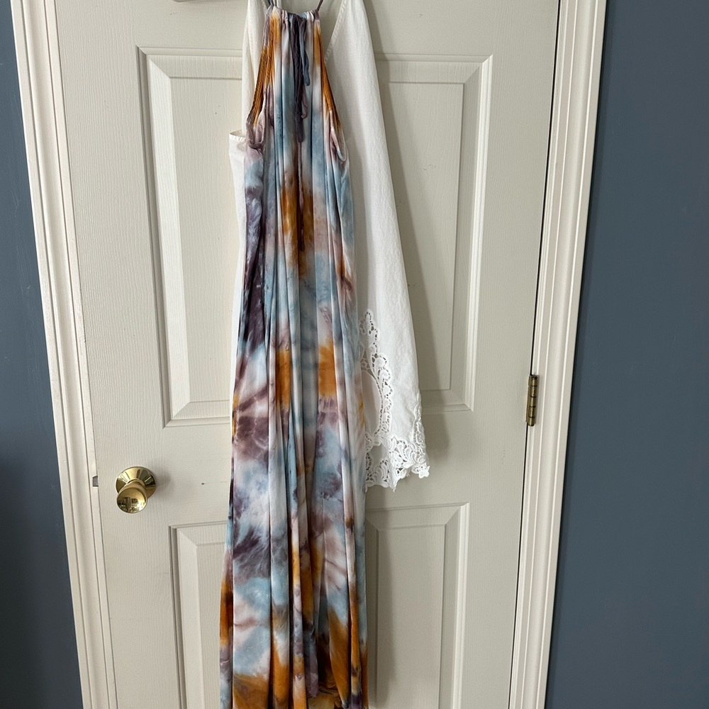 Young Fabulous & Broke Tie-Dye Maxi Dress - Blue, Purple, Orange